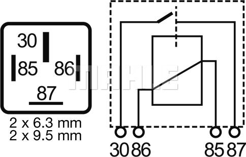 MAHLE MR 26 - Relejs, Darba strāva ps1.lv