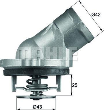 MAHLE TI 45 87D - Termostats, Dzesēšanas šķidrums ps1.lv