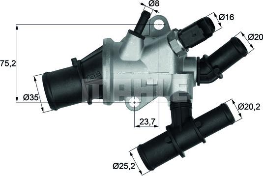 MAHLE TI 162 88 - Termostats, Dzesēšanas šķidrums ps1.lv