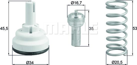 MAHLE TX 182 87D - Termostats, Dzesēšanas šķidrums ps1.lv