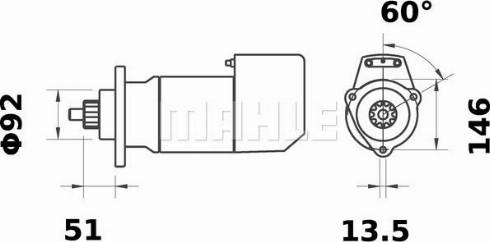 MAHLE 11139011 - Starteris ps1.lv