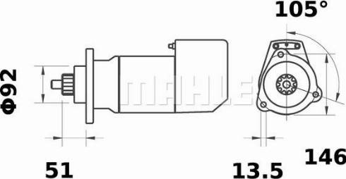 MAHLE 11139023 - Starteris ps1.lv