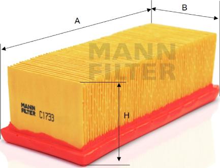 Mann-Filter C 1733 - Gaisa filtrs ps1.lv