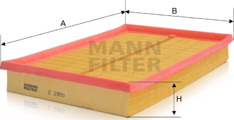 Mann-Filter C 2990 - Gaisa filtrs ps1.lv