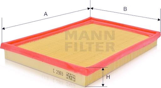 Mann-Filter C 2969 - Gaisa filtrs ps1.lv