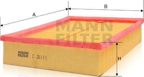 Mann-Filter C 26 111 - Gaisa filtrs ps1.lv