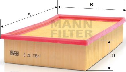 Mann-Filter C 26 138/1 - Gaisa filtrs ps1.lv