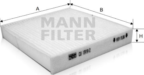 Mann-Filter CU 1919/2 - Filtrs, Salona telpas gaiss ps1.lv