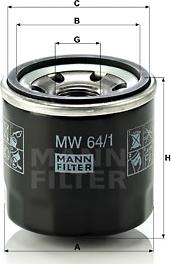 Mann-Filter MW 64/1 - Eļļas filtrs ps1.lv