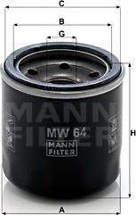 Mann-Filter MW 64 - Eļļas filtrs ps1.lv