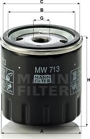 Mann-Filter MW 713 - Eļļas filtrs ps1.lv