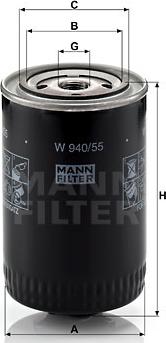 Mann-Filter W 940/55 - Eļļas filtrs ps1.lv