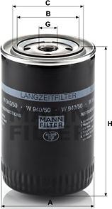 Mann-Filter W 940/50 - Eļļas filtrs ps1.lv