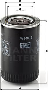 Mann-Filter W 940/19 - Eļļas filtrs ps1.lv