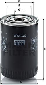 Mann-Filter W 940/29 - Eļļas filtrs ps1.lv