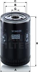 Mann-Filter W 940/26 - Eļļas filtrs ps1.lv