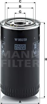 Mann-Filter W 950/39 - Eļļas filtrs ps1.lv