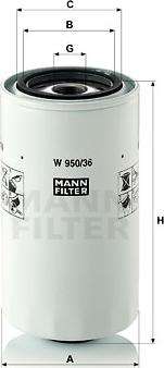 Mann-Filter W 950/36 - Eļļas filtrs ps1.lv