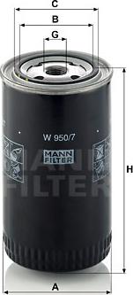 Mann-Filter W 950/7 - Eļļas filtrs ps1.lv