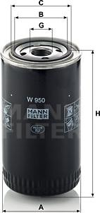 Mann-Filter W 950 - Eļļas filtrs ps1.lv