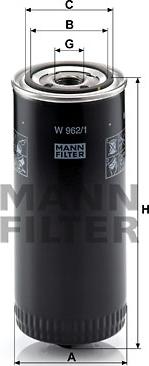 Mann-Filter W 962/1 - Filtrs, Hidropacēlāja sistēma ps1.lv