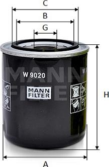 Mann-Filter W 9020 - Eļļas filtrs ps1.lv