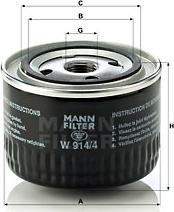 Mann-Filter W 914/4 - Eļļas filtrs ps1.lv