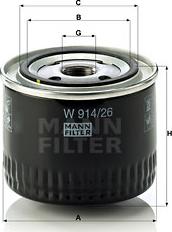 Mann-Filter W 914/26 - Eļļas filtrs ps1.lv