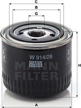 Mann-Filter W 914/28 - Eļļas filtrs ps1.lv