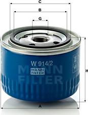 Mann-Filter W 914/2 - Eļļas filtrs ps1.lv