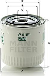 Mann-Filter W 916/1 - Eļļas filtrs ps1.lv