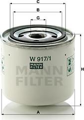 Mann-Filter W 917/1 - Eļļas filtrs ps1.lv