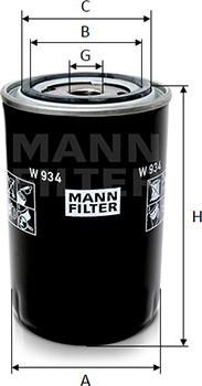 Mann-Filter W 934 - Eļļas filtrs ps1.lv