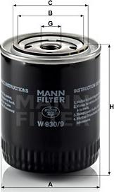 Mann-Filter W 930/9 - Eļļas filtrs ps1.lv