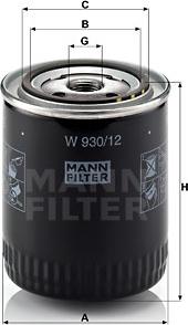 Mann-Filter W 930/12 - Eļļas filtrs ps1.lv