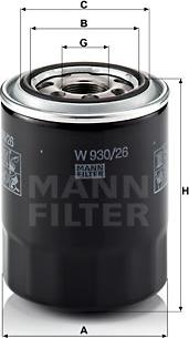 Mann-Filter W 930/26 - Eļļas filtrs ps1.lv