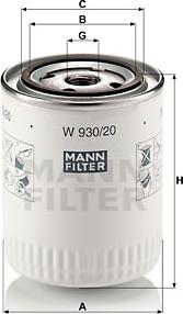 Mann-Filter W 930/20 - Eļļas filtrs ps1.lv