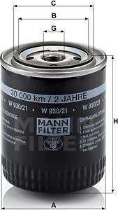 Mann-Filter W 930/21 - Eļļas filtrs ps1.lv