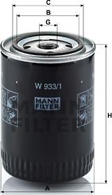 Mann-Filter W 933/1 - Eļļas filtrs ps1.lv