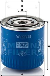 Mann-Filter W 920/48 - Eļļas filtrs ps1.lv