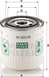 Mann-Filter W 920/38 - Eļļas filtrs ps1.lv
