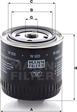 Mann-Filter W 920 - Eļļas filtrs ps1.lv