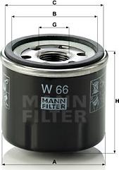 Mann-Filter W 66 - Eļļas filtrs ps1.lv