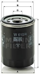 Mann-Filter W 610/4 - Eļļas filtrs ps1.lv