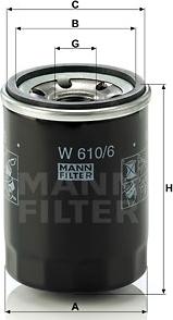 Mann-Filter W 610/6 - Eļļas filtrs ps1.lv