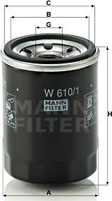 Mann-Filter W 610/1 - Eļļas filtrs ps1.lv