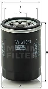 Mann-Filter W 610/3 - Eļļas filtrs ps1.lv