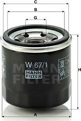 Mann-Filter W 67/1 - Eļļas filtrs ps1.lv