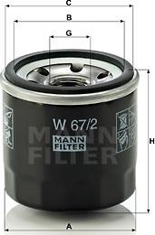 Mann-Filter W 67/2 - Eļļas filtrs ps1.lv