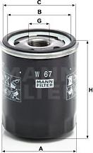 Mann-Filter W 67 - Eļļas filtrs ps1.lv